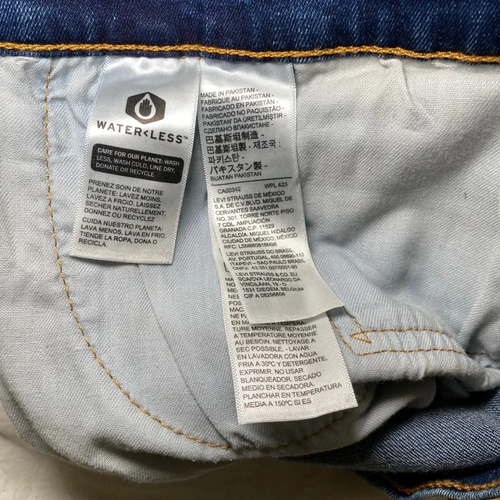 Levi's 502 Regular Taper Jeans Men's 40x34 Blue Stretch Water Less Denim
